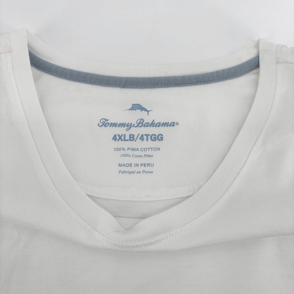 Banana Republic Other - Tommy Bahamas Mens White Cotton Crewneck Short Sleeve T-Shirt Size 4XLB